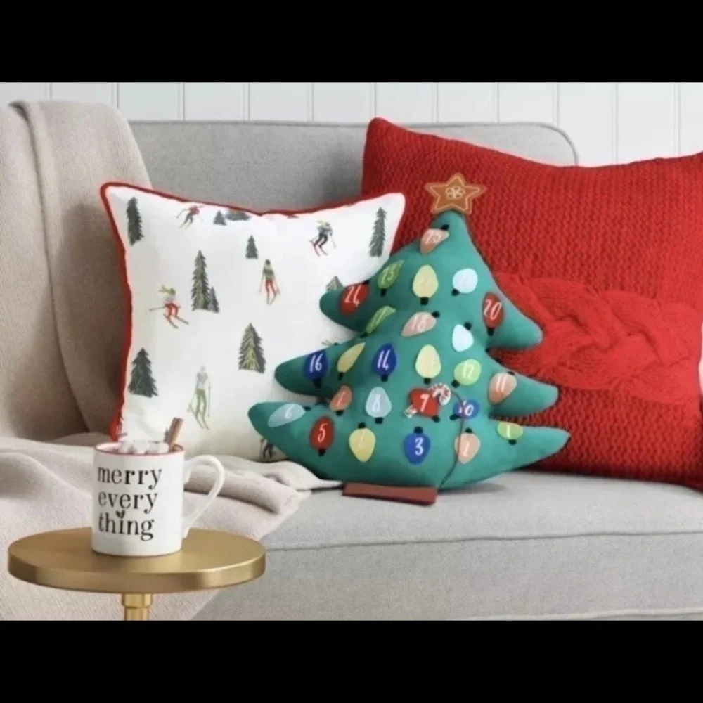 NWT. WONDERSHOP Advent Calendar Christmas Tree Pillow